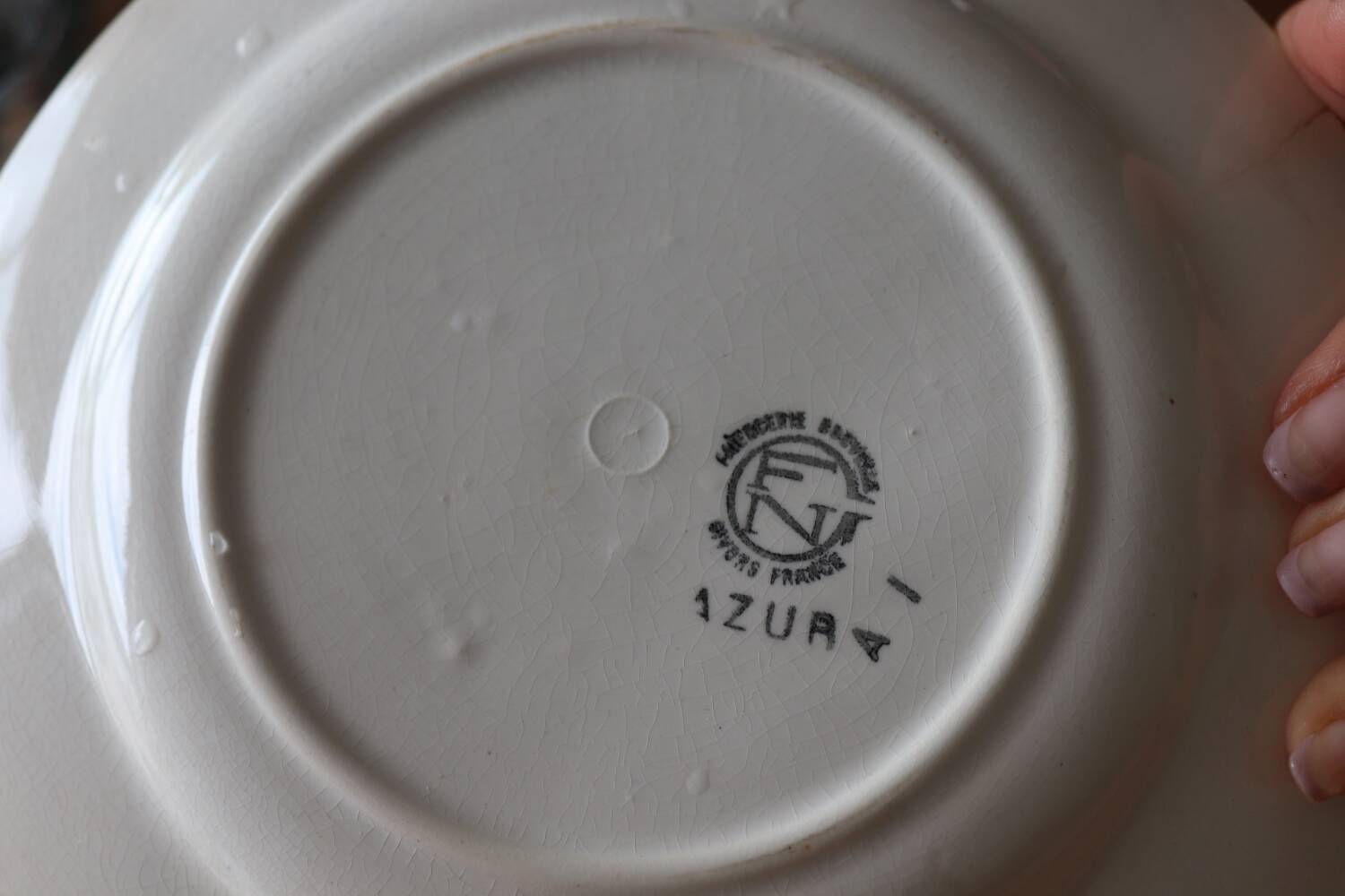 8 old blue floral dessert plates, new earthenware