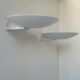 Pair of vintage modernist Disderot wall lights in white lacquered metal, France, 1970s