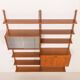 Scandinavian vintage shelving wall unit with a bureau and bar cabinet, Den