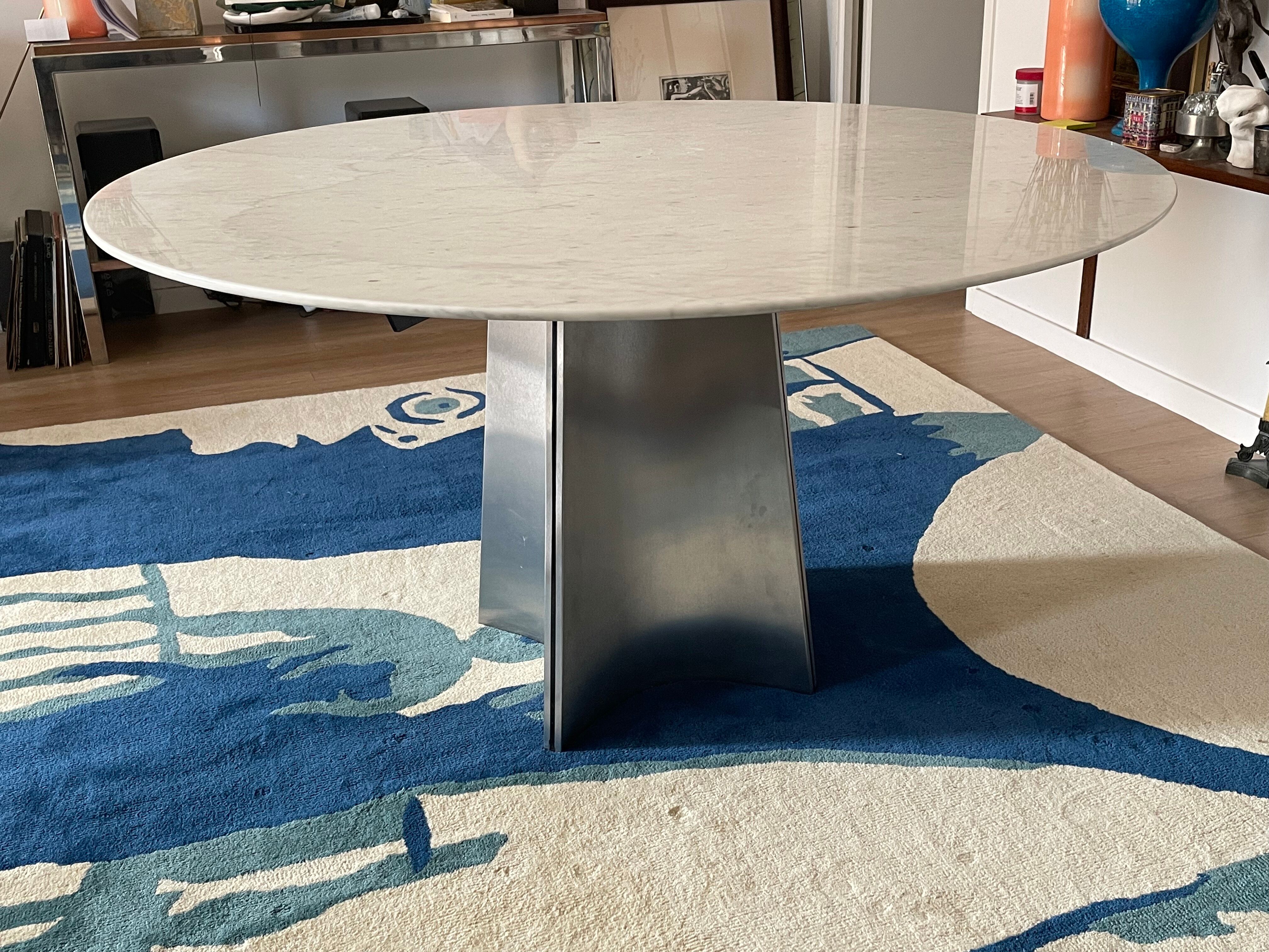 Table à Manger Ronde Luigi Saccardo pour Maison Jansen, années 70