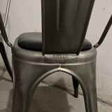 chaise TOLIX  inox et cuir