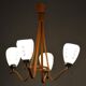 Mid-Century Chandelier in Beech and Glass from Dřevo Humpolec, Czech Republic, 1960s