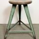 Tabouret d'atelier industriel vert, années 1960