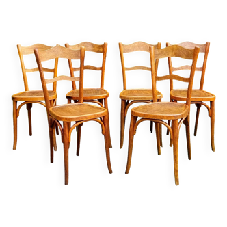 6 Baumann bistro chairs n°58 from the 20s