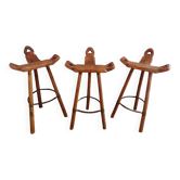 Set 3 tabourets de bar espagnols