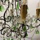 Lustre en cristal macaroni vert, années 1950