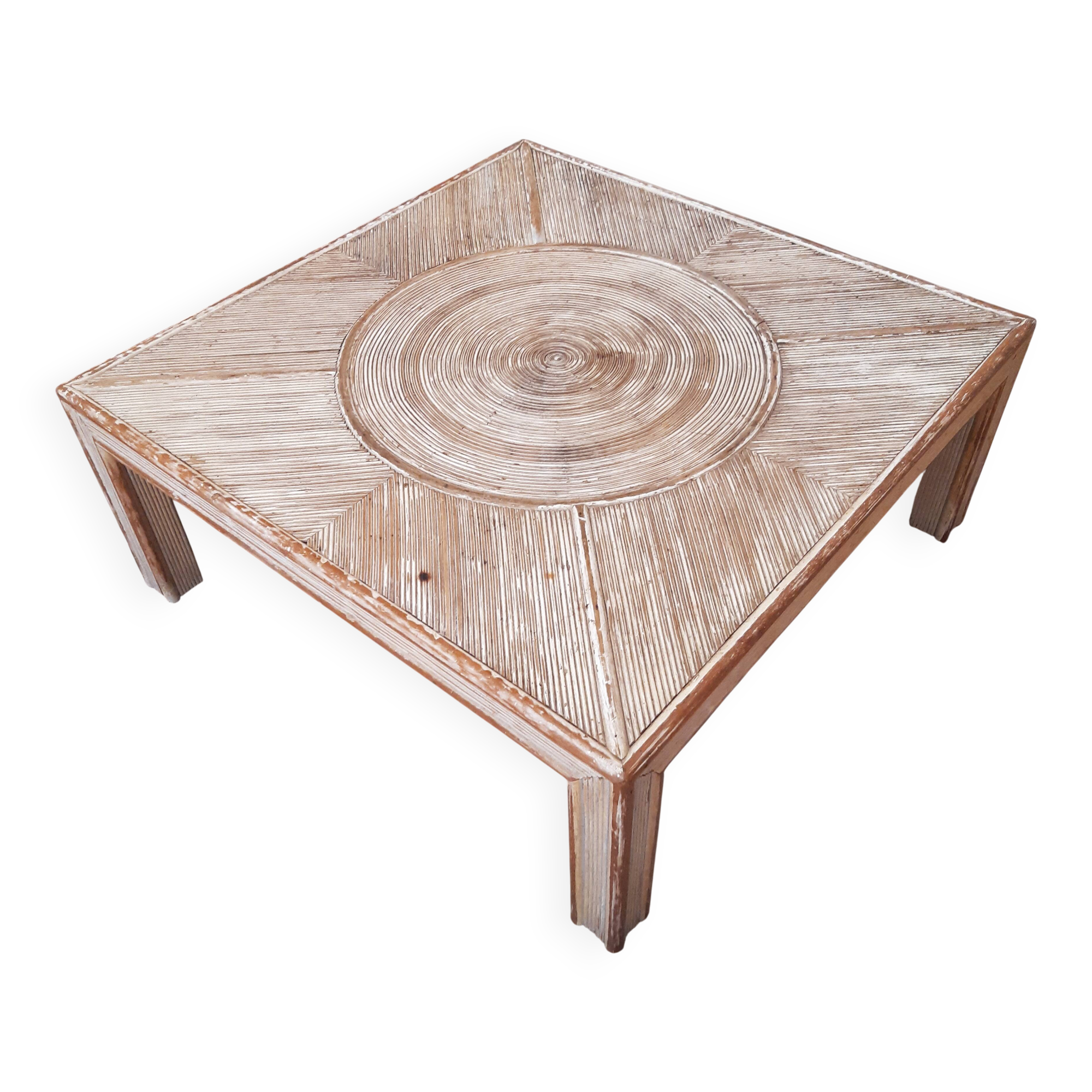 Grande table basse rotin