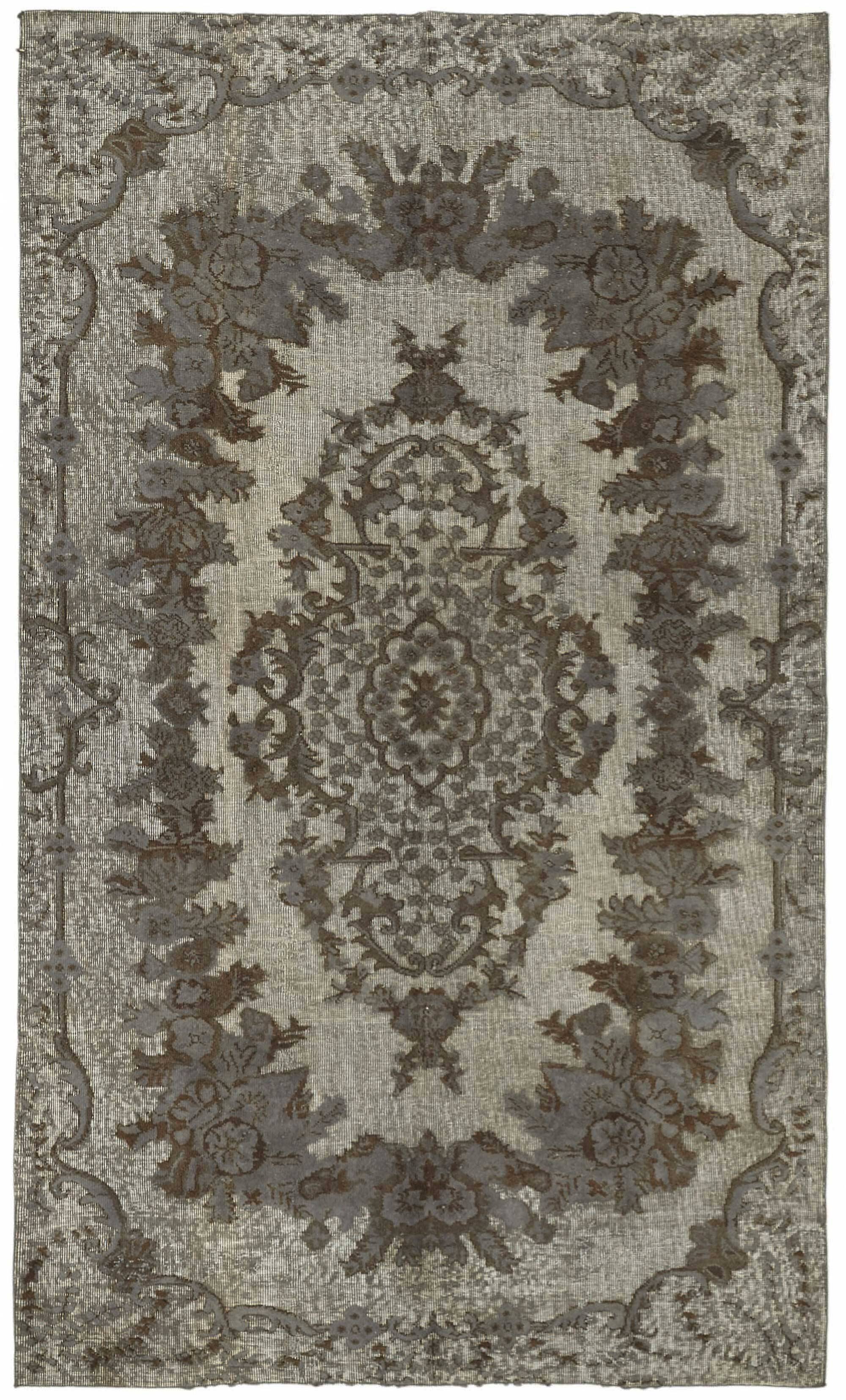 Overdyed Wool Vintage Handmade Carved Rug 160 cm x 272 cm