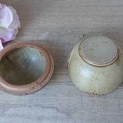Vintage Japanese pottery owl sugar bowl 1970, zoomorphic owl sugar box