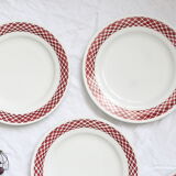 Set of 9 flat plates, geometric patterns, vintage
