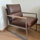 A pair genuine leather armchairs.