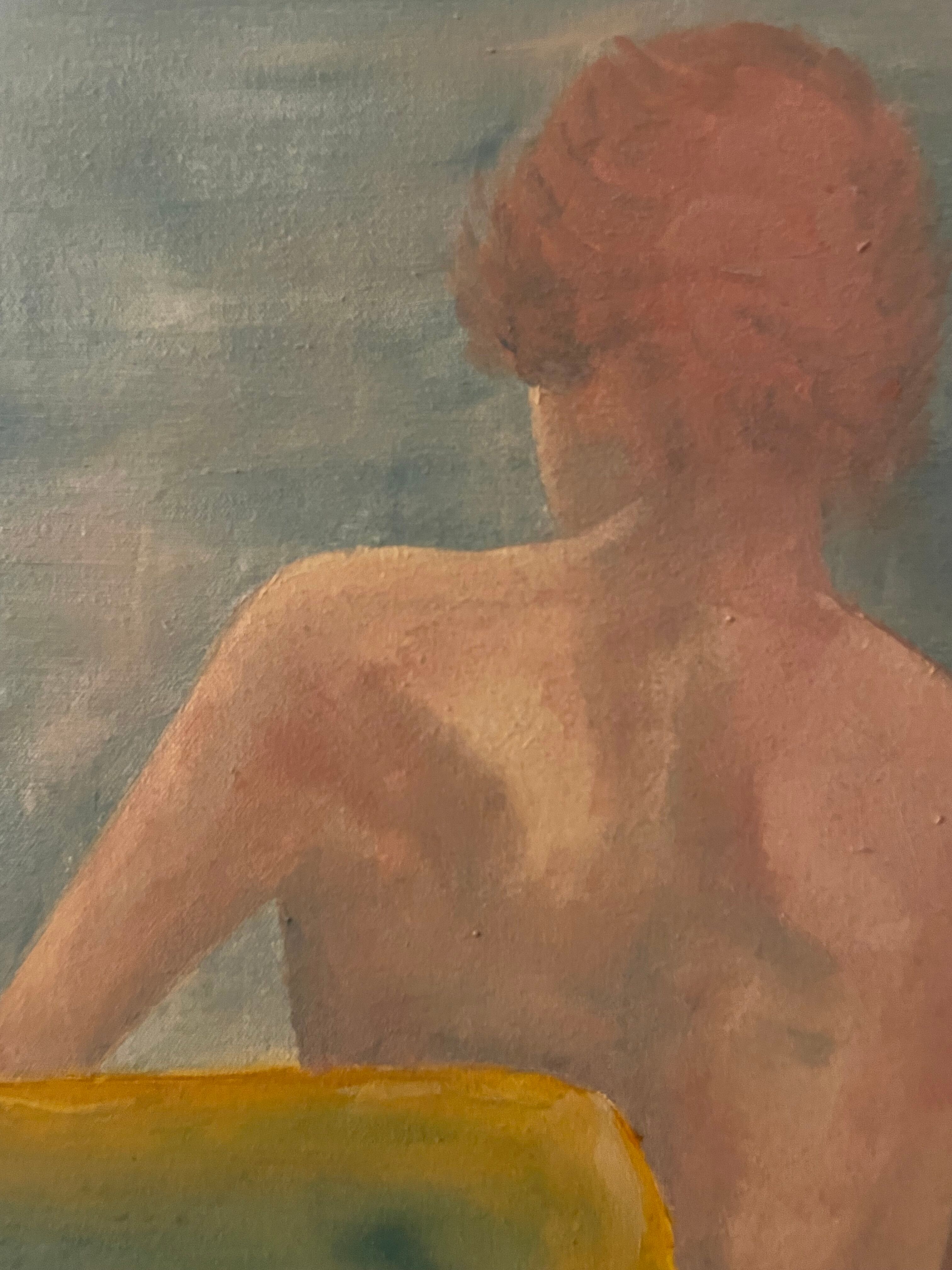 Huile sur toile femme de dos