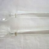 Vintage Bohemian cut crystal salad bowl and cutlery