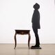 Antique lacquered oak work table, France, 20th century