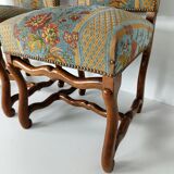 Beech Os De Mouton tapestry chairs (set of 6)