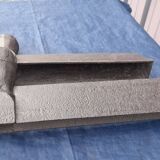 Pair of cast iron andirons with Templar heads