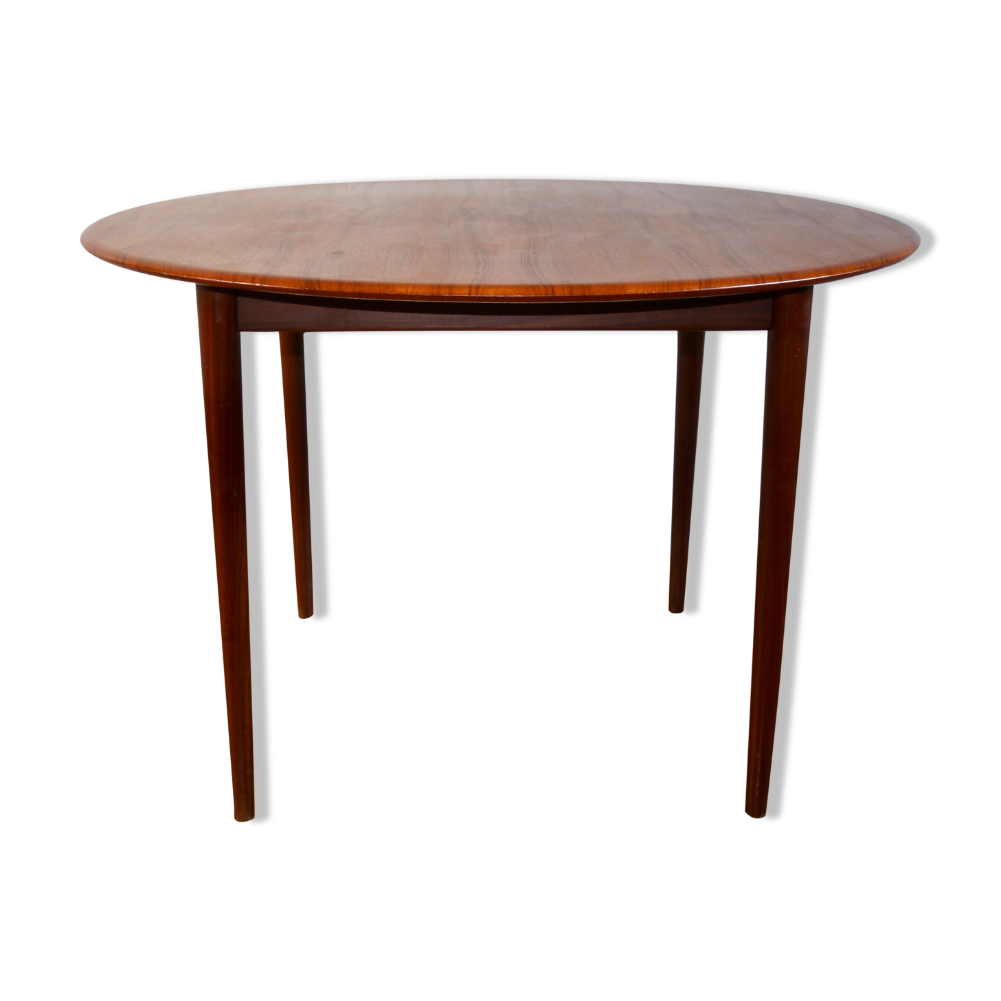 Scandinavian teak table vintage beveled 110 cm, 1960