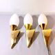 Pair of Brass and Murano Glass Wall Lights, Italy 1980s