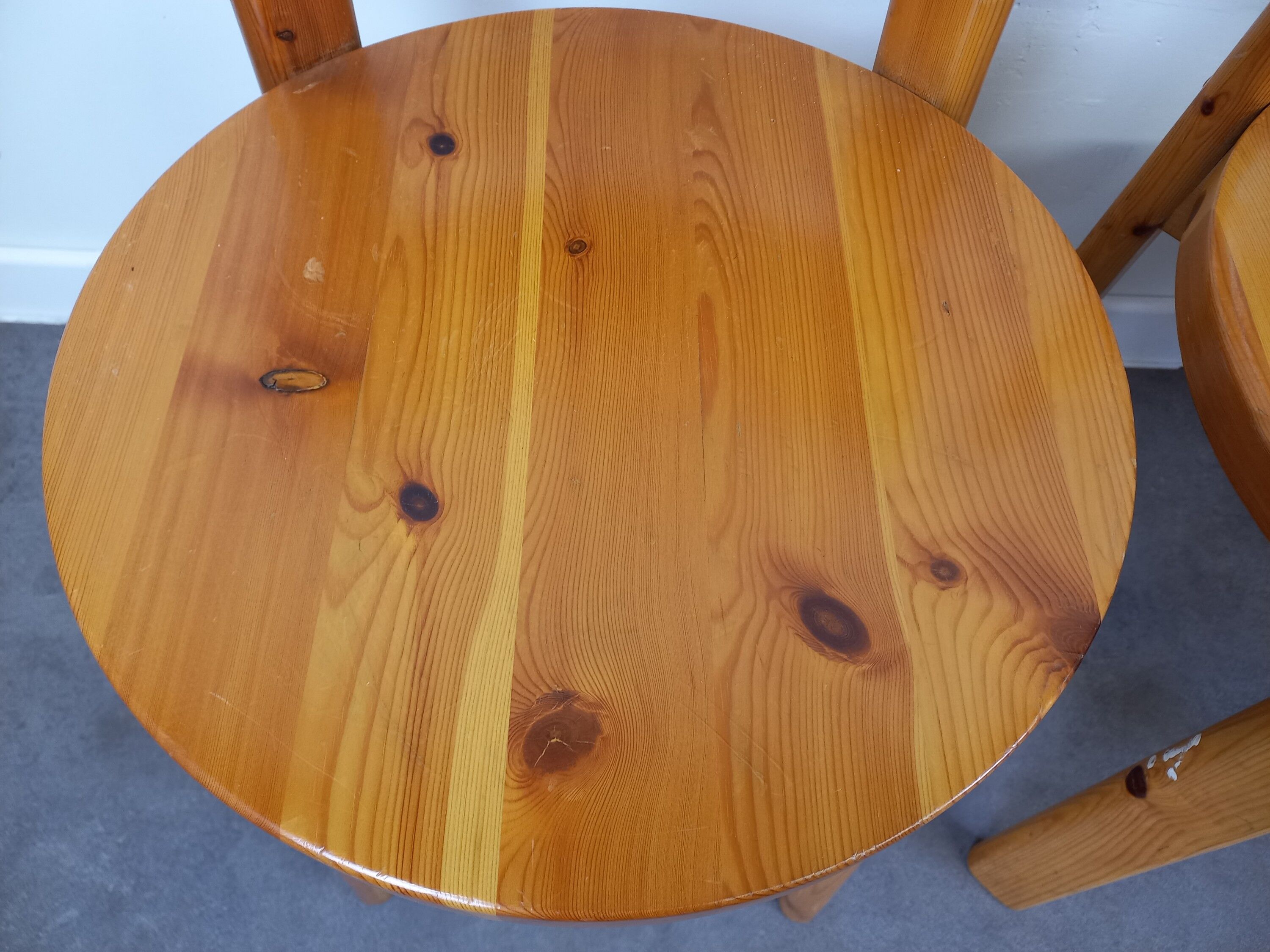 Chaises en pin années 80 set de 4