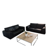 2 black leather sofas Duvivier