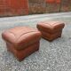 Pair of leather footrests from the 70s/80s.