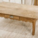 Antique oak coffee table with drawer – restored