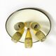 Very rare 5-arm mid-century modern metal bag ceiling lamp with round white