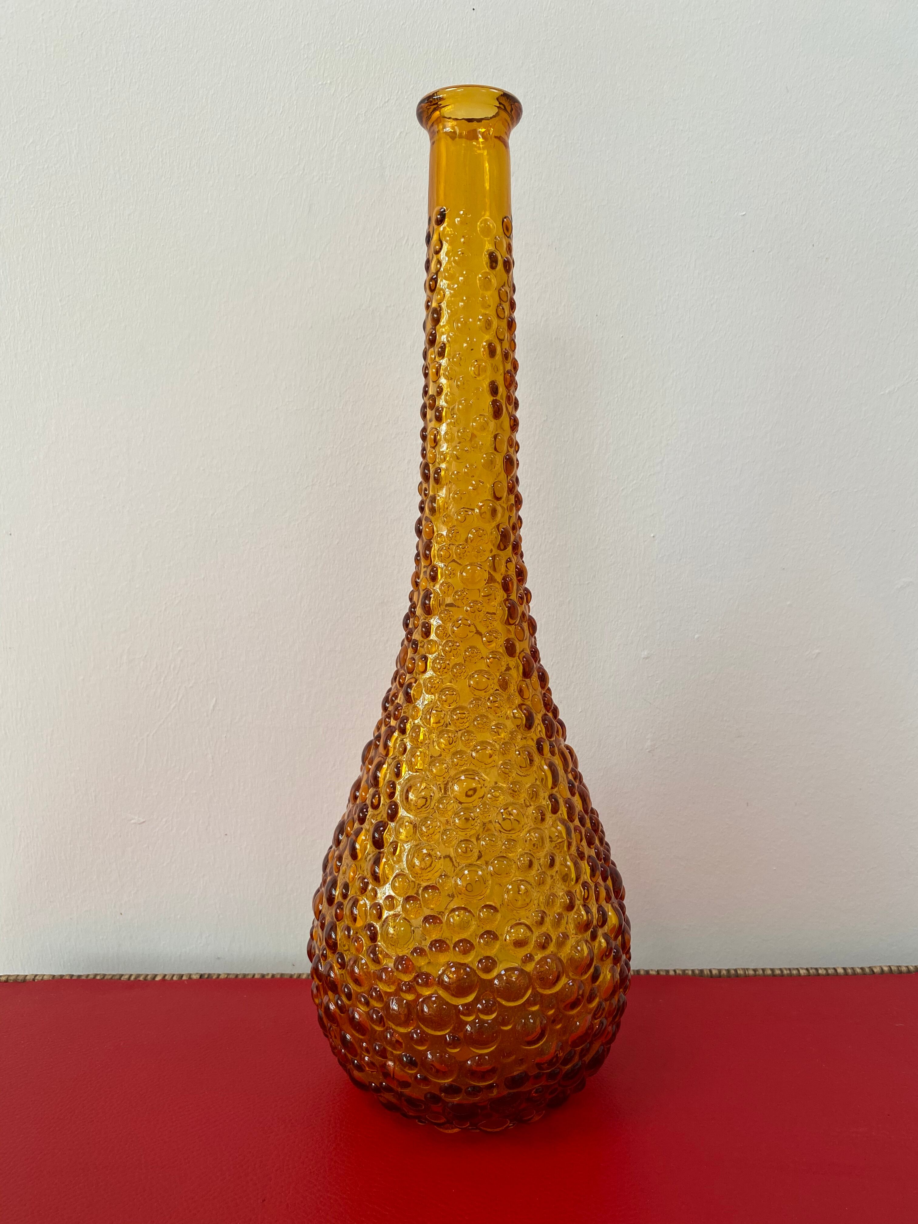 Carafe ambrée italienne d’Empoli