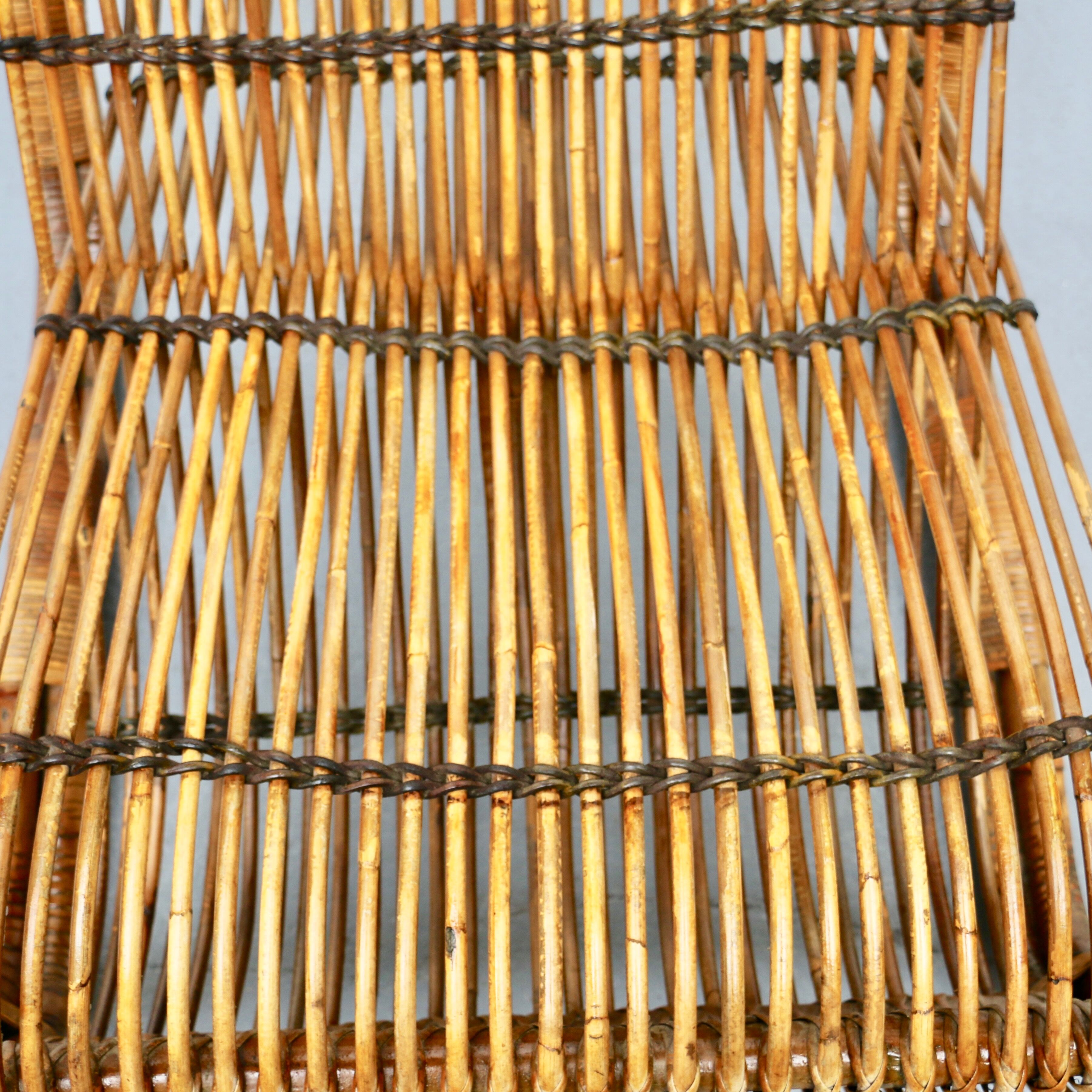 Rattan armchair, Italy, 1950s