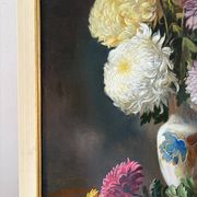 “Fleurs” tableau russe, signé Askerov Rafik A