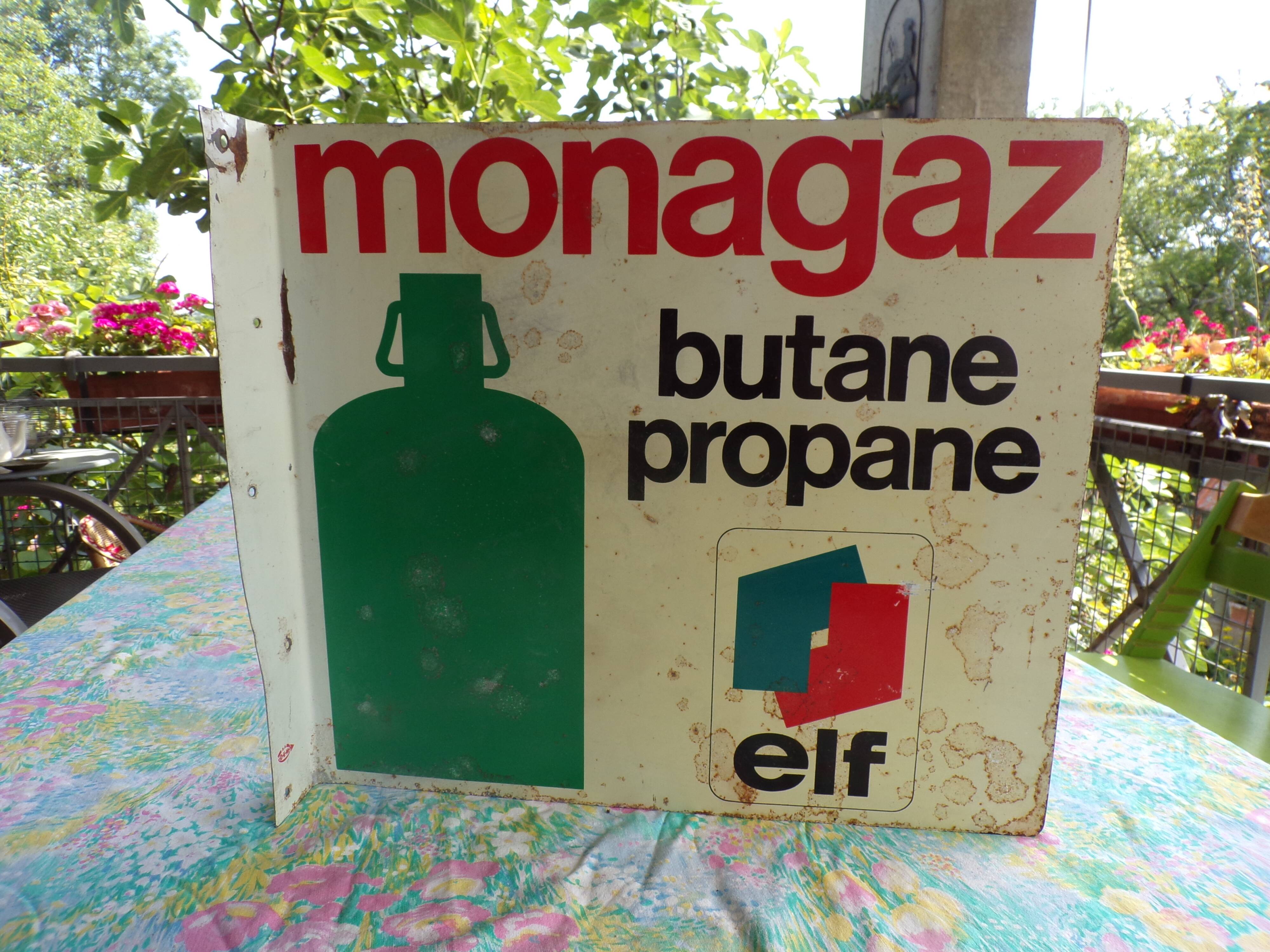 Monogaz tin advertising plate