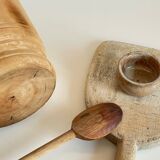 Turned wooden pots and beaters for the kitchen