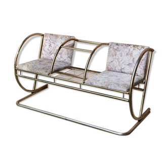 Vintage brass bench, 1960s