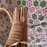 Woven wicker fruit basket 1960