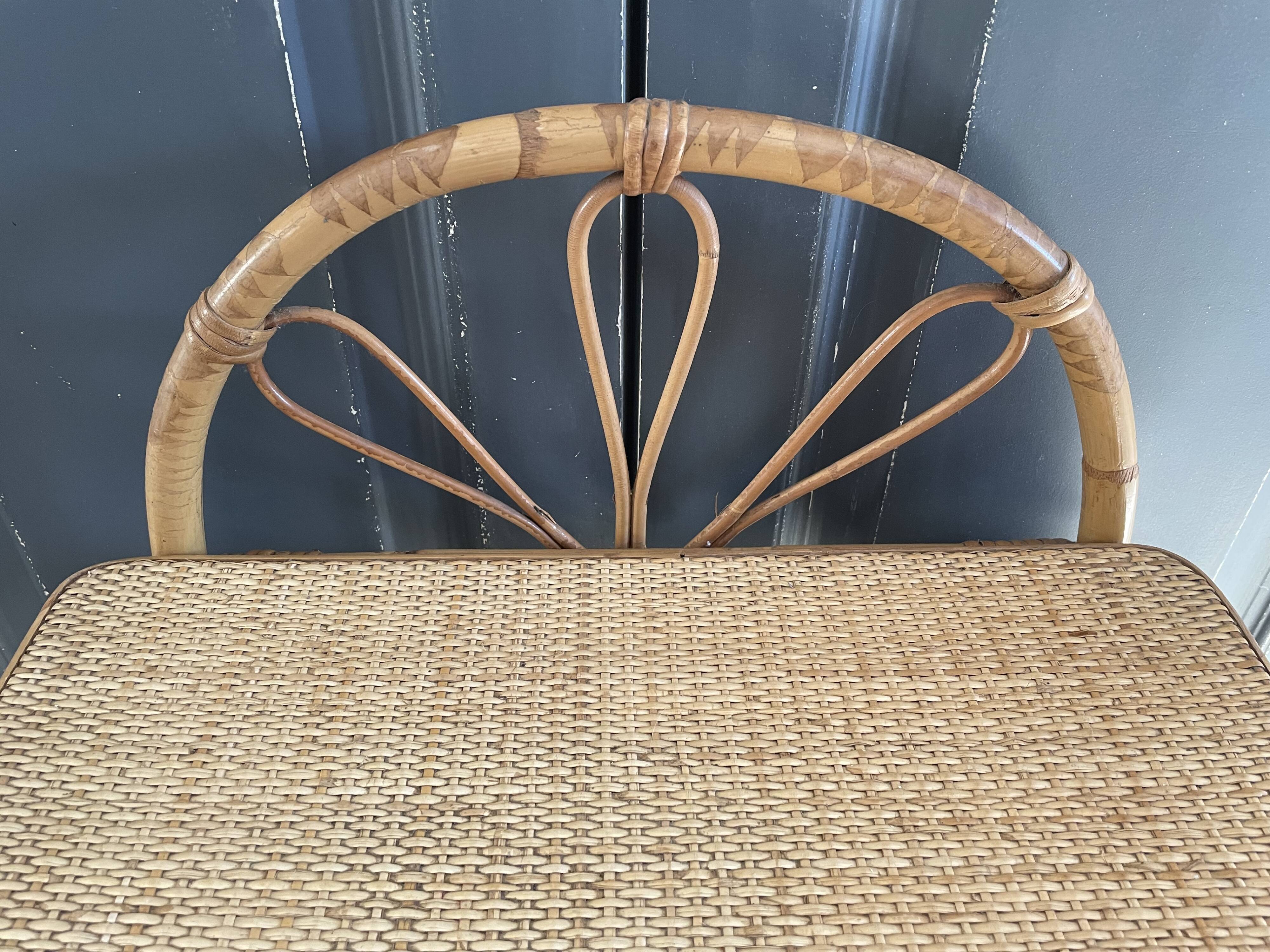 Pair of rattan bedside tables