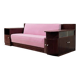 Art Deco sofa in blush pink velvet, 1930s