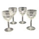 Wine glasses chiseled patterns
