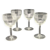 Wine glasses chiseled patterns