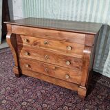 Restoration Walnut Chest of Drawers, 19th Century - Louis Style