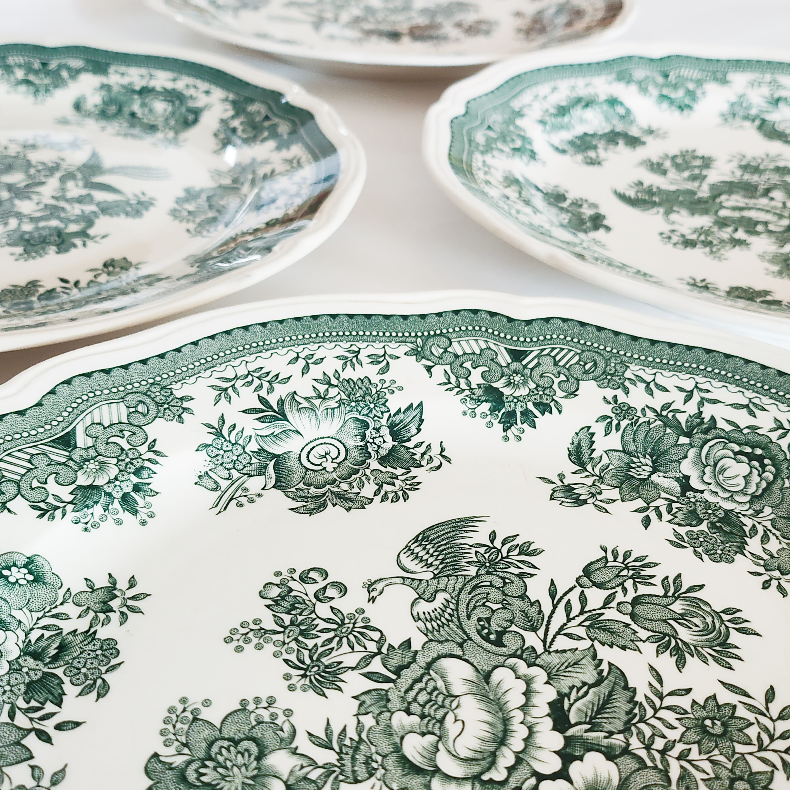 8 flat plates Villeroy & Boch, Fasan model, green