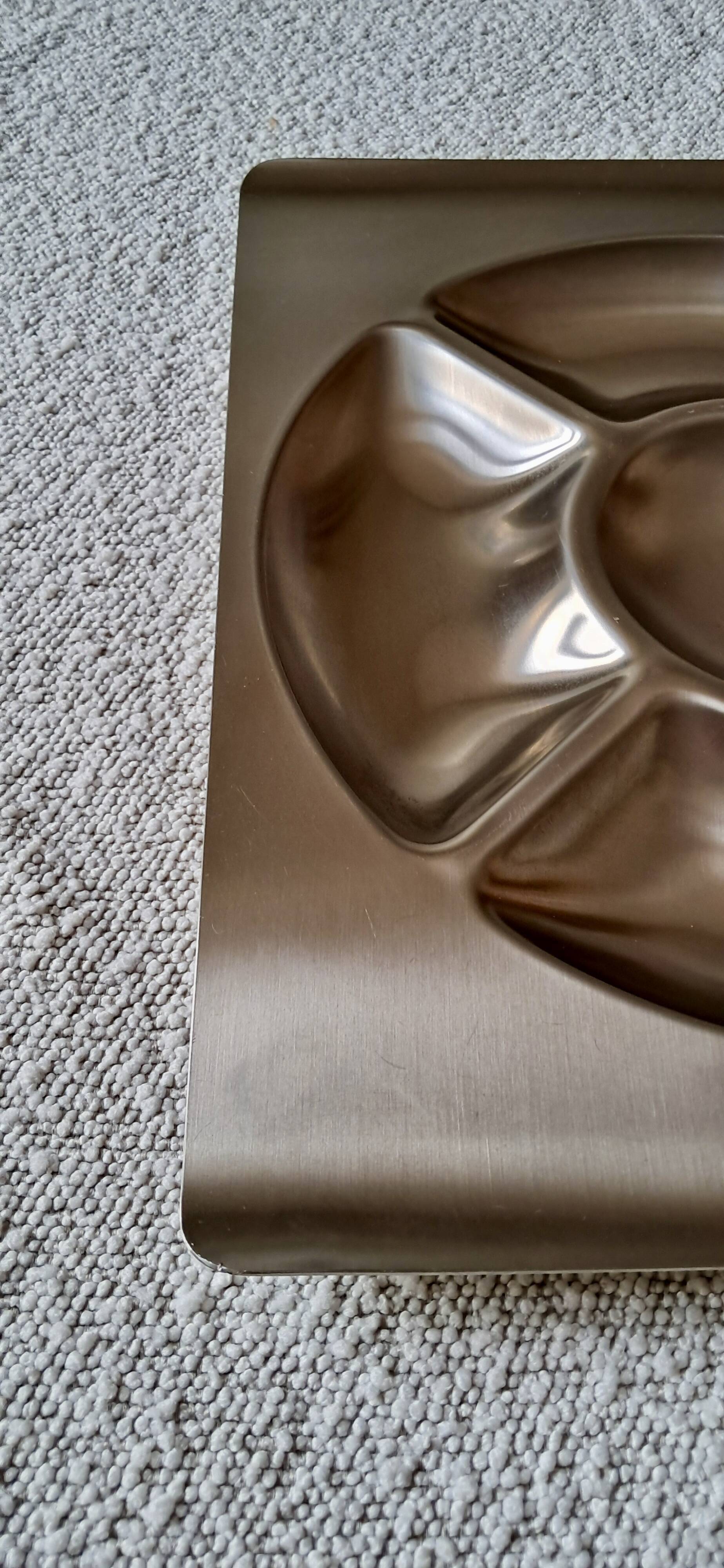 Plat/serviteur vintage en inox