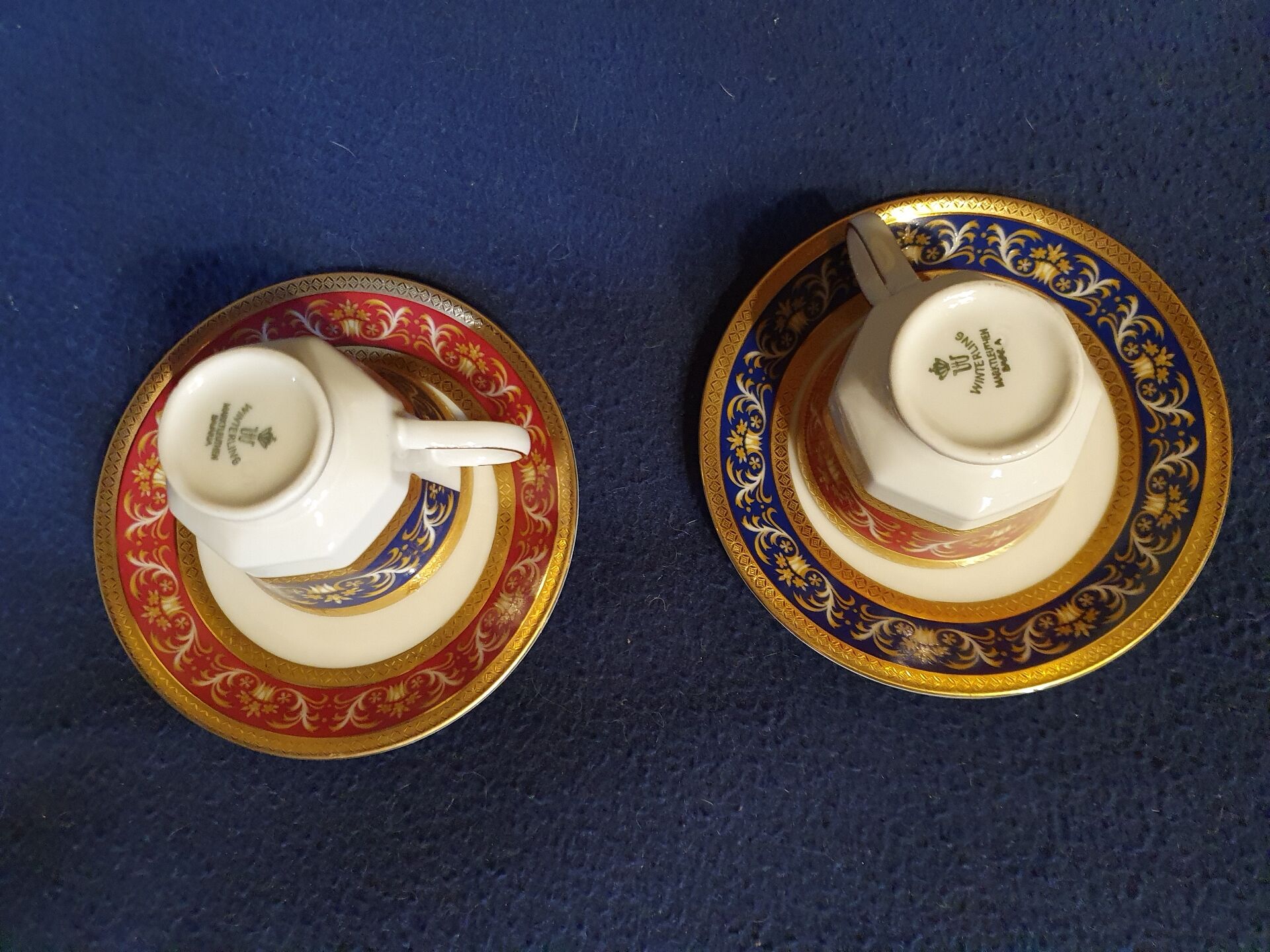 Two pretty cups and saucers porcelain Markleuthen Bavaria.