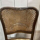 Set of 6 English walnut chairs from the 1950s