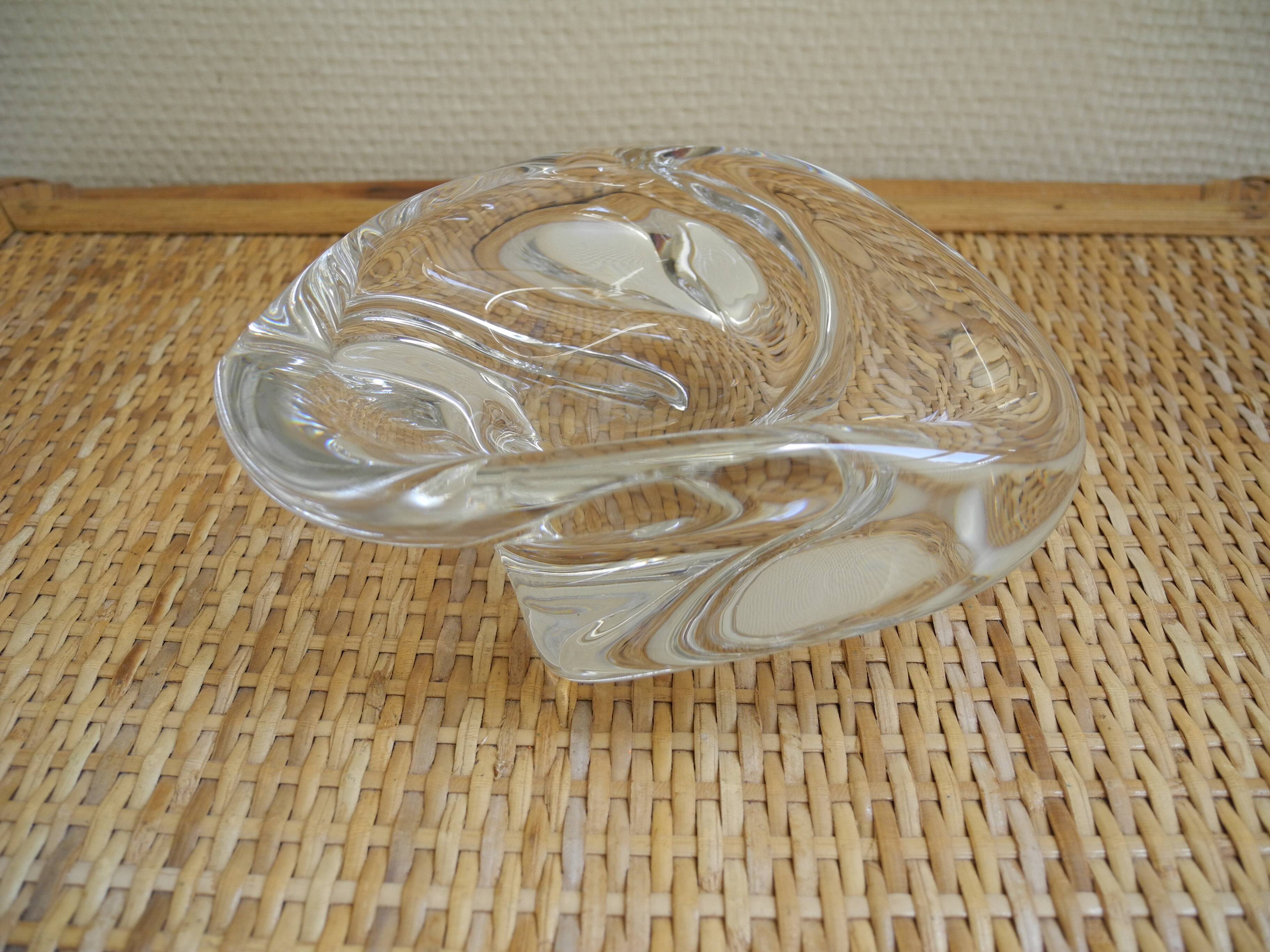 Saint Louis crystal pocket emptier vintage decorative ashtray