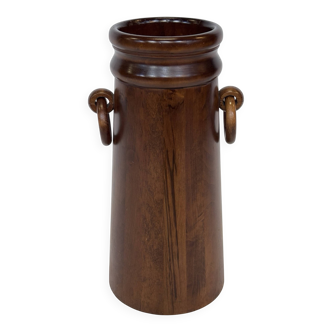 Vintage Wooden Cylinder Umbrella Stand, 1960s minimalist design