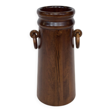 Vintage Wooden Cylinder Umbrella Stand, 1960s minimalist design