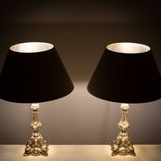 Stunning set of Rococo Silver Plated table lamps 1920s