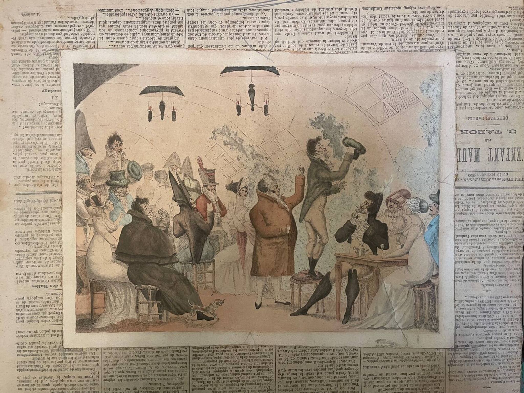 Original painting The Ventriloquist Naudet circa 1803