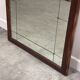 Vintage sectional wall mirror with wooden frame & brass details, 1950s