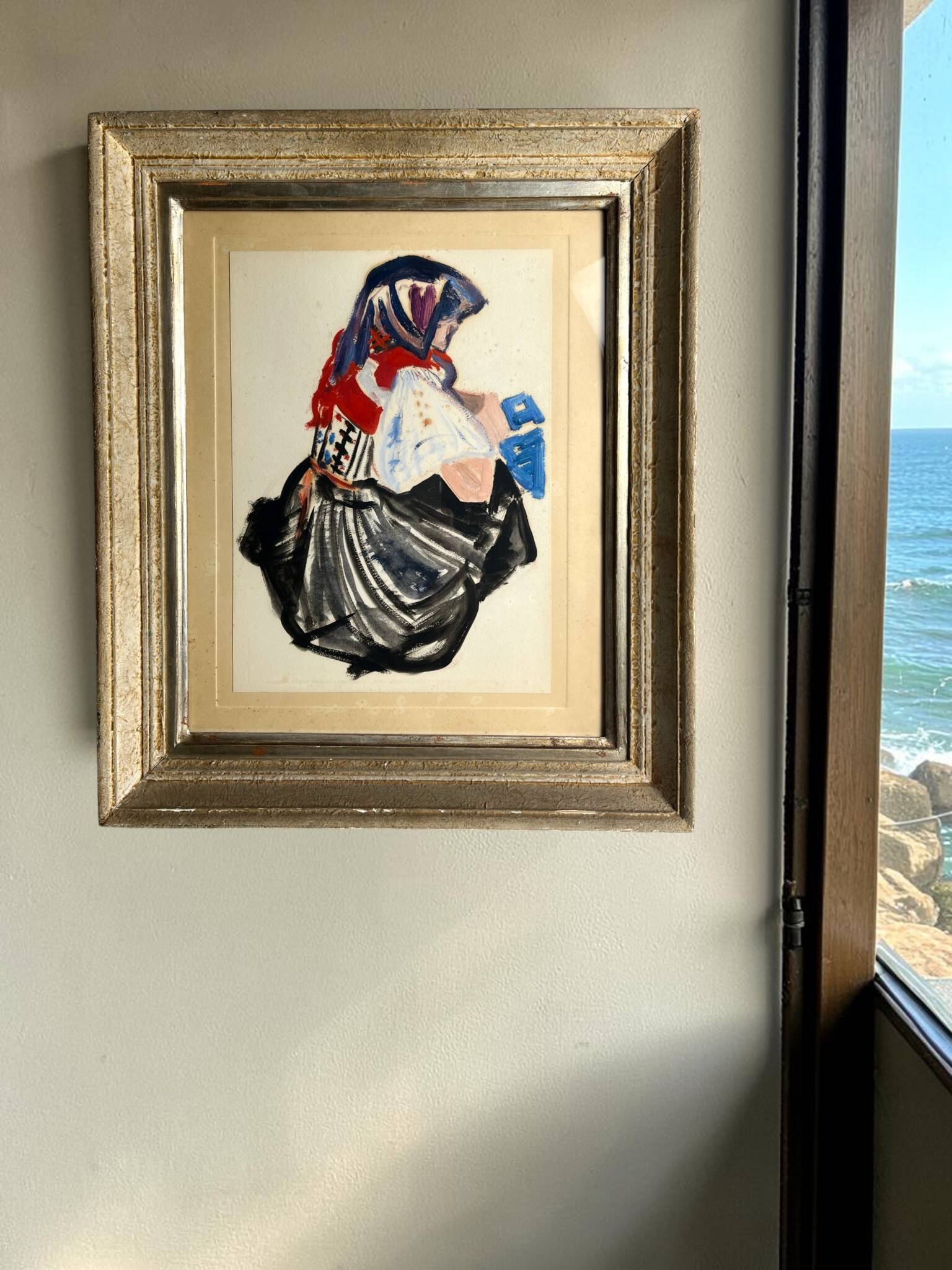 Gouache sur papier femme bretonne Mathurin Méheut (attribué à), XXème